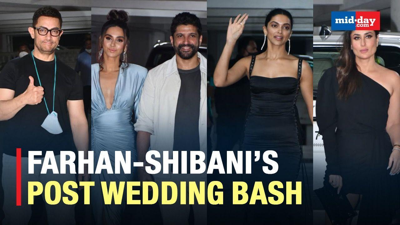 Deepika, Kareena, Aamir & Others Attend Farhan Shibani’s Post Wedding Bash